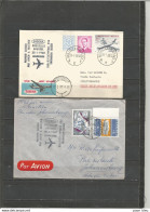 BRUXELLES-JOHANNESBURG - Sabena 25/26-1-1960 - Timbres Belgique (Baudouin Lunettes Type Marchand + Stavelot + Pax) - Vliegtuigen