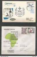 BRUXELLES-ROME-ATHENES-LE CAIRE-ENTEBBE-ELISABETHVILLE - Sabena 2/4/1960 - Timbres Belgique + Egypte + Ouganda - Flugzeuge