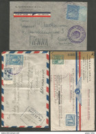 Venezuela - 6 Lettres+2 Fragments - Air Mail Correo Aero - Censure - Vers New-York, Vienne, Brissago Suisse - Venezuela