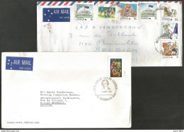 Australia - 3 Letters - Christmas - Philatelic Center Brisbane - Living Together Parliament Football - Jasmin/Wattle - Storia Postale