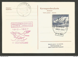 Aérophilatélie - Lufthansa - Leipzig - Dresden 27.10.1957 - Autiche Expédition Karakorum 1956 - Andere & Zonder Classificatie