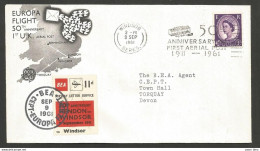 Aérophilatélie - Grande-Bretagne - BEA British European Airways - 50th Anniversary Europa Flight 9/9/61 - 2 Lettres - Covers & Documents
