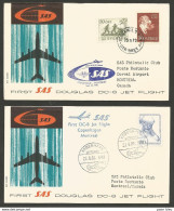 Aérophilatélie - Suède/Danemark - SAS First Flight Copenhagen / Stockholm - Montreal 23-9-60 - Covers & Documents