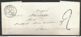 France - Lettre Non Affranchie - LAC Du 26/9/1849 De Foucarmont (cachet Noir) Vers Paris - 1849-1876: Classic Period