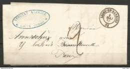France - Lettre Non Affranchie - LAC Du 4/5/1850 De Ligny-en-Barrois (cachet Noir) Vers Paris - "Vincent Ancelle" - 1849-1876: Periodo Classico