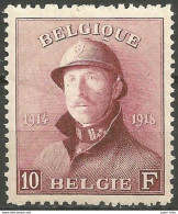 Belgique - N° 178 ** 10 Frs "Roi Casqué" Bien Centré - 1919-1920 Trench Helmet