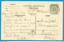 Belgique - Griffe Linéaire WALZIN + Obl. ANSEREMME Du 25/5/1909 - Château De Walzin - Linear Postmarks