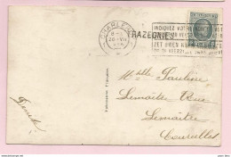 Belgique - Griffe Linéaire TRAZEGNIES Sur Carte - Houyoux N°193 Obl.26/07/1926 - Linear Postmarks