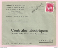 Belgique - Griffe Linéaire ERMETON S/ BIERT Sur Lettre - Gerlache N°749 Obl. Du 19/10/1947 - Griffes Linéaires