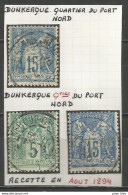 France - Type Sage - Bureaux De Quartier - "DUNKERQUE QUARTIER DU PORT NORD" Et "DUNKERQUE Qtier DU PORT NORD" - 1853-1860 Napoleon III