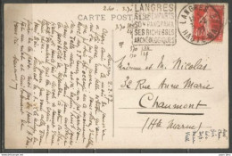 France - Type Semeuse Camée - N°194 - Obl. Daguin - LANGRES (Haute-Marne) - 1906-38 Säerin, Untergrund Glatt