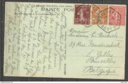 France - Type Semeuse Camée Et Lignée - N°189+235+199 - Obl. Hexagonale TROIS-EPIS (Haut-Rhin) - 1906-38 Säerin, Untergrund Glatt