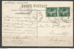 France - Type Semeuse Camée - N°137 - Obl. VITTEL-SASINO (Vosges) + Kiosque à Musique - 1906-38 Semeuse Con Cameo