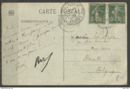 France - Type Semeuse Camée - N°137 Sur CP PLAINFAING - Obl. Distribution LA SCHLUCHT (VOSGES) - 1906-38 Säerin, Untergrund Glatt