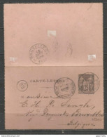 France - Carte-lettre Type Sage N°97-CL Obl. Paris Place De La République Vers Bruxelles - Overprinter Postcards (before 1995)