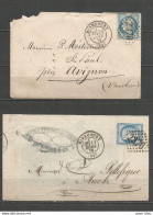 France - Vosges - Obl.GC - Lettre De MIRECOURT à Avignon + Devant De Lettre De MIRECOURT à Auch - 1849-1876: Klassik