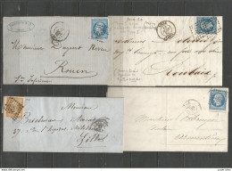 France - Nord - Obl.PC Et GC - 4 Lettres De LILLE - 1849-1876: Période Classique