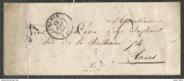 France - Enveloppe Non Affranchie Du 19/05/1850 De Blois Vers Tours - 1849-1876: Période Classique