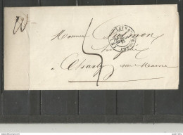 Lettre Non Affranchie De Château-Thierry à Charly S/Marne Du 03/12/1850 - 1849-1876: Période Classique