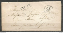 France - LAC Non Affranchie De CONTY Du 13/12/1858 Vers ST JUST EN CHAUSSEE - Cachet-taxe 30cts - 1849-1876: Période Classique