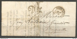 France - LAC Non Affranchie De PONT-AUDEMER à BEUZEVILLE Du 6/5/1851 - Cachet-taxe 25cts - 1849-1876: Période Classique