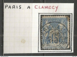 France - Convoyeurs - Ambulants - Lignes - Gares - Paris à Clamecy - 1876-1898 Sage (Tipo II)