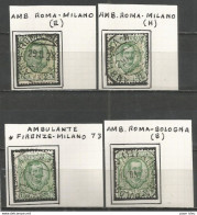 Italie - Ambulants - Ambulante FIRENZE - MILANO 73, ROMA - MILANO (E) Et (H), ROMA - BOLOGNA (B) - Franking Machines (EMA)