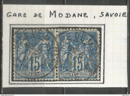 France - Type Sage - Cachets De Gare - Types Et Intitulés Différents - MODANE (Savoie) - 1876-1898 Sage (Tipo II)