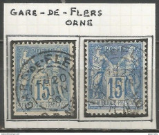 France - Type Sage - Cachets De Gare - Types Et Intitulés Différents - FLERS (Orne) - 1876-1898 Sage (Tipo II)