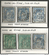 France - Type Sage - Cachets De Gare - Types Et Intitulés Différents - VITRE (Ille-et-Vilaine) - 1876-1898 Sage (Tipo II)