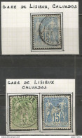 France - Type Sage - Cachets De Gare - Types Et Intitulés Différents - LISIEUX (Calvados) - 1876-1898 Sage (Tipo II)