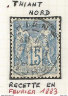 France - Type Sage - Bureaux De Distribution - THIANT (Nord) - 1876-1898 Sage (Tipo II)