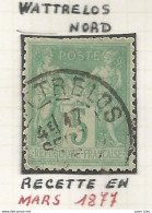 France - Type Sage - Bureaux De Distribution - WATTRELOS (Nord) - 1876-1898 Sage (Tipo II)