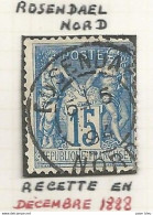 France - Type Sage - Bureaux De Distribution - ROSENDAEL (Nord) - 1876-1898 Sage (Tipo II)