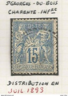 France - Type Sage - Bureaux De Distribution - ST GEORGES-DU-BOIS (Charente-Maritime) - 1876-1898 Sage (Tipo II)