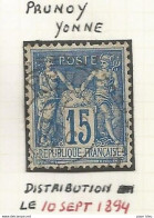 France - Type Sage - Bureaux De Distribution - PRUNOY (Yonne) - 1876-1898 Sage (Tipo II)