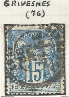 France - Type Sage - Bureaux De Distribution - GRIVESNES (Somme) - 1876-1898 Sage (Tipo II)