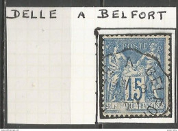 France - Type Sage - Convoyeurs - Ambulants - DELLE à BELFORT - 1876-1898 Sage (Tipo II)