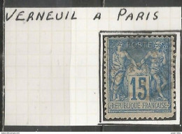 France - Type Sage - Convoyeurs - Ambulants - VERNEUIL à PARIS - 1876-1898 Sage (Tipo II)