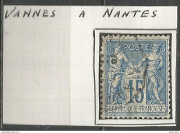 France - Type Sage - Convoyeurs - Ambulants - VANNES à NANTES - 1876-1898 Sage (Tipo II)