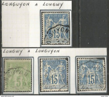 France - Type Sage - Convoyeurs - Ambulants - LONGUYON à LONGWY - Aller Et Retour - 5ct Perforé "A.L" - 1876-1898 Sage (Tipo II)