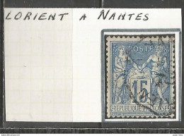 France - Type Sage - Convoyeurs - Ambulants - LORIENT à NANTES - 1876-1898 Sage (Tipo II)