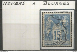 France - Convoyeurs - Ambulants - Lignes - Gares - Sur "Type Sage" - NEVERS à BOURGES - Railway Post