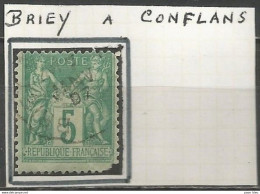 France - Convoyeurs - Ambulants - Lignes - Gares - Sur "Type Sage" - BRIEY à CONFLANS - Railway Post