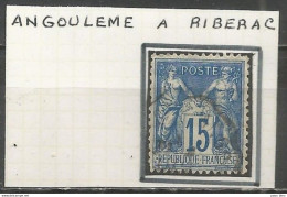 France - Convoyeurs - Ambulants - Lignes - Gares - ANGOULEME à RIBERAC - Railway Post