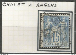 France - Convoyeurs - Ambulants - Lignes - Gares - CHOLET à ANGERS - Correo Ferroviario