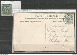 France - Convoyeurs-Lignes Sur Sage Et Blanc - AIX A MARSEILLE - Correo Ferroviario