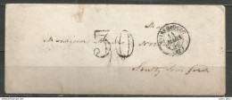 France - LSC Non Affranchie De WISSEMBOURG Pour SOULTZ-SOUS-FORETS Du 14/3/1856 - Cachet-taxe 30cts - 1849-1876: Période Classique