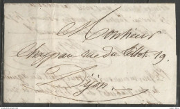 France - LAC Non Affranchie Pour DIJON - Verso Cachet "Nuits-Côte D'Or" - 1849-1876: Période Classique