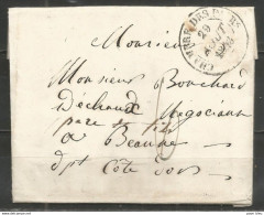 France - LAC De PARIS Du 29/8/1843 Vers BEAUNE - CHAMBRE DES PAIRS - 1801-1848: Voorlopers XIX